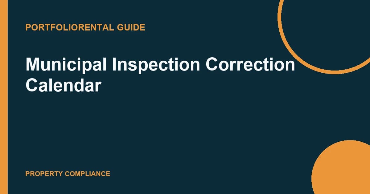 Municipal Inspection Correction Calendar