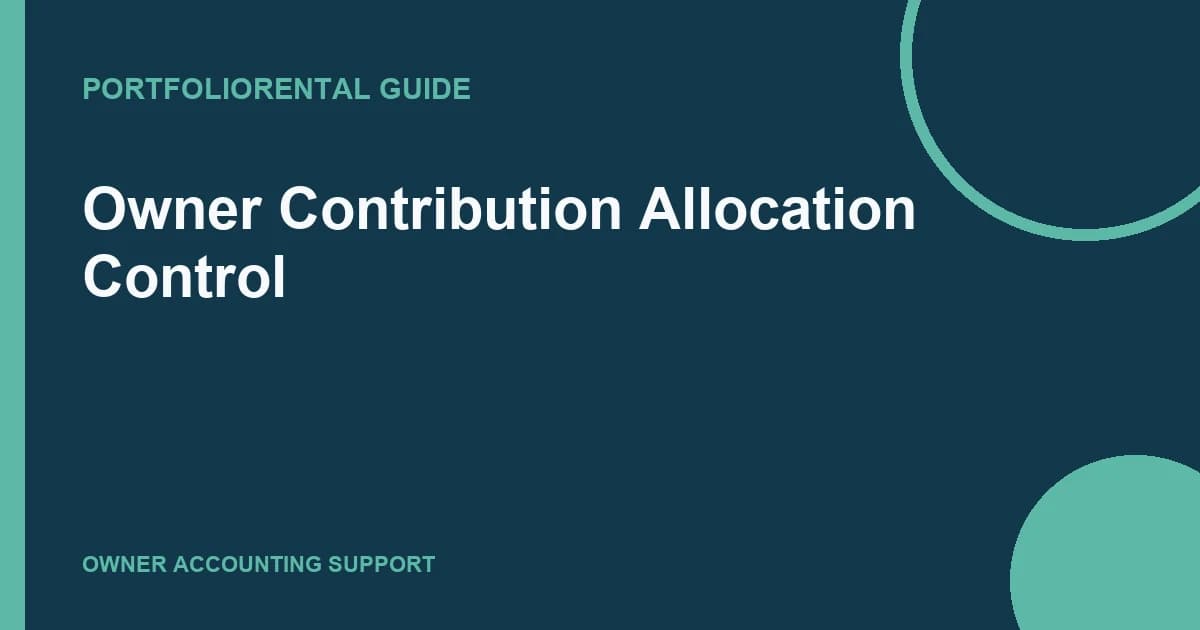 Owner Contribution Allocation Control