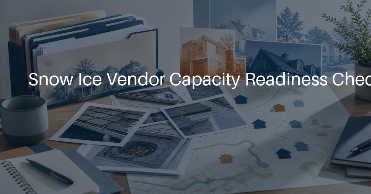 Snow and Ice Vendor Capacity Readiness Checklist